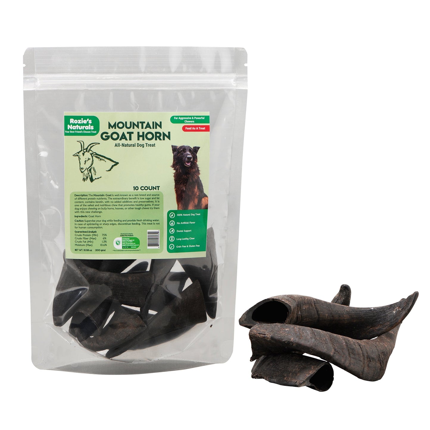 Mastigáveis para cães com chifre de cabra montesa - 10 unidades - 10 oz (WSP)